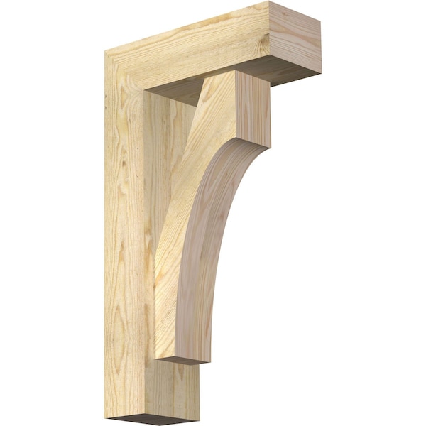 Ekena Millwork Westlake Block Rough Sawn Bracket w/ Offset Brace, Douglas Fir, 6"W x 16"D x 28"H BKT0604X16X28WTL05RDF - main